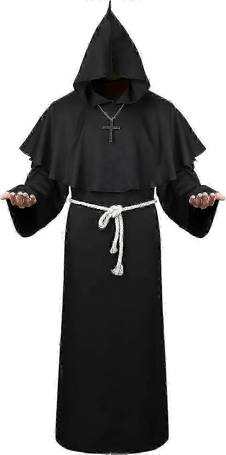 僧侶のローブ司祭の衣装修道士のローブ中世の衣装司祭ハロウィーンの衣装男性のための善