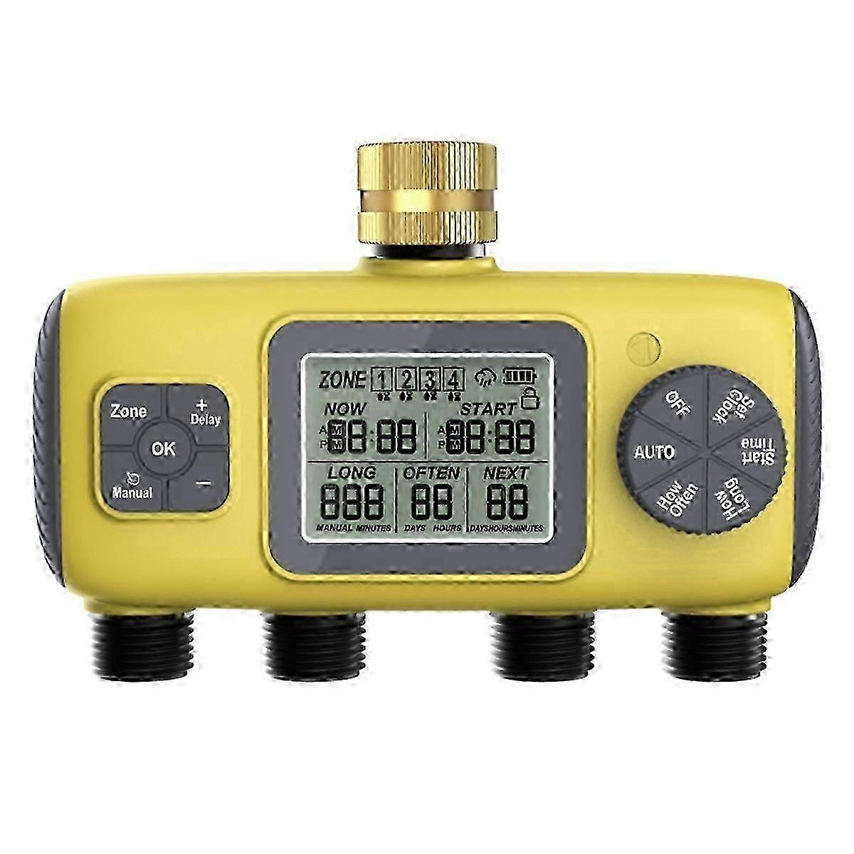 Watering control 4-way automatic timer for BSP 3/4inch garden irrigation