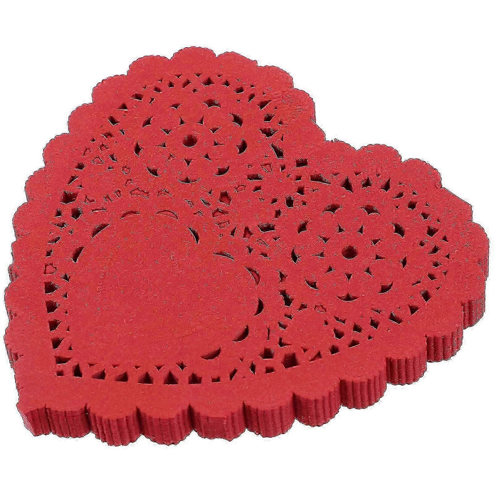 100pcs Delicate Heart Shaped Food Paper Pads Cake Oil Blotting Paper Pads