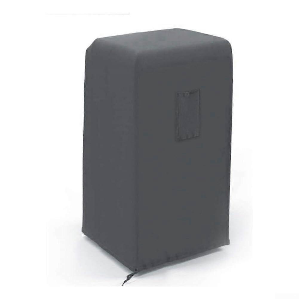 Grey Polyester Portable Air Conditioner Cover Waterproof With Adjustable Strap Side Pocket For Mobile ACs 15.7x18x30 In