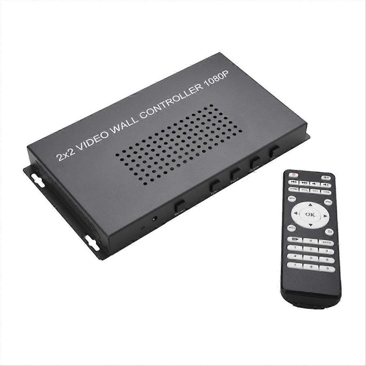 Video Processor -Compatible 2x2 HD Video Screen Splicer EU Plug