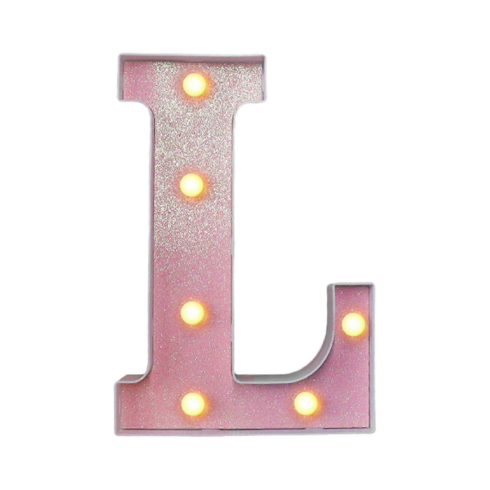 Led Light Up Letters,Marquee LED Letter Lights 26 Alphabet,Battery Powered Glitter Letters With Lights For Party,Table,Wall Decor,L/6.4"