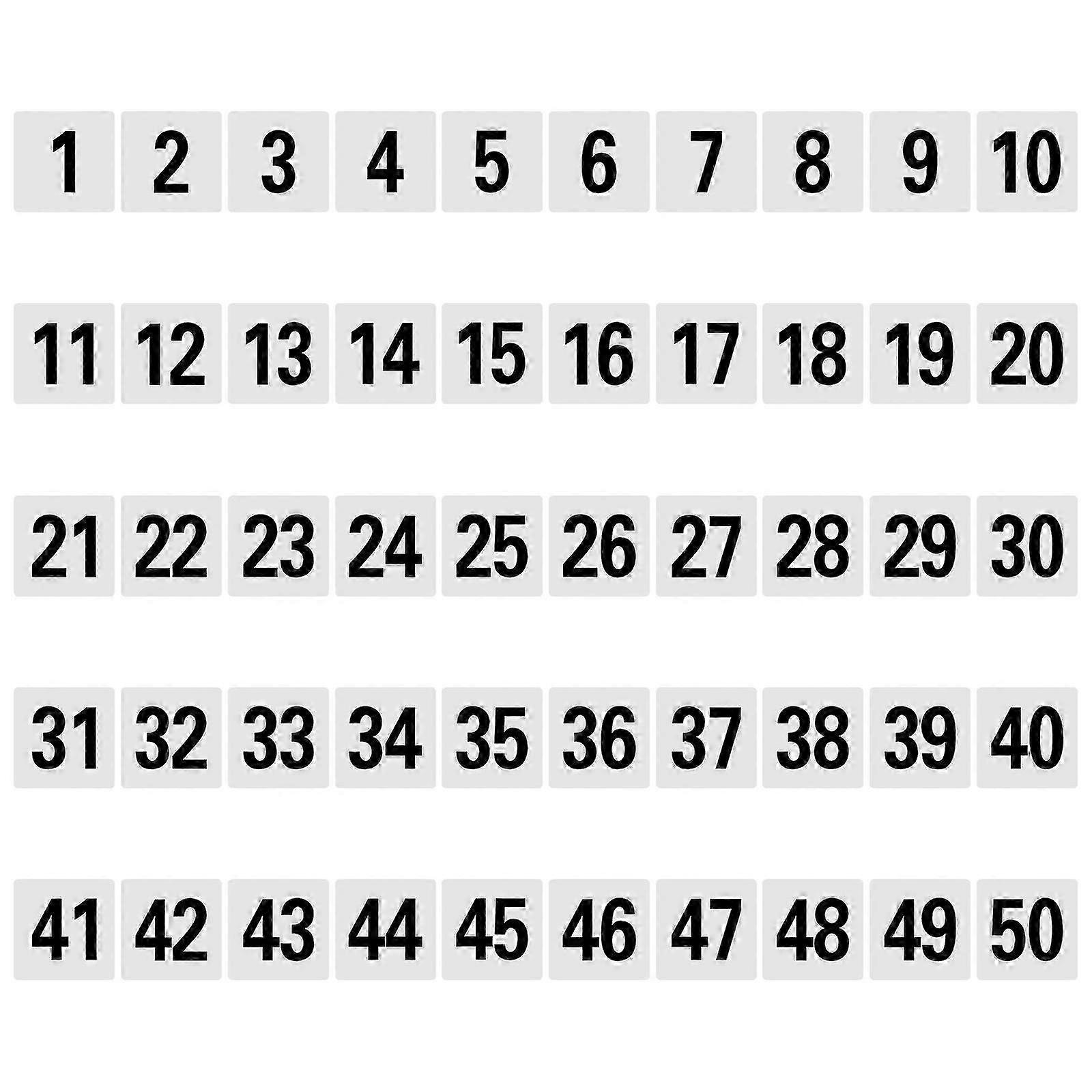 50pcs Table Numbers 1-50, Plastic Table Numbers Double Table Number Cards Table Number Signs for Weddings Restaurant Banquets Party Event Decors White