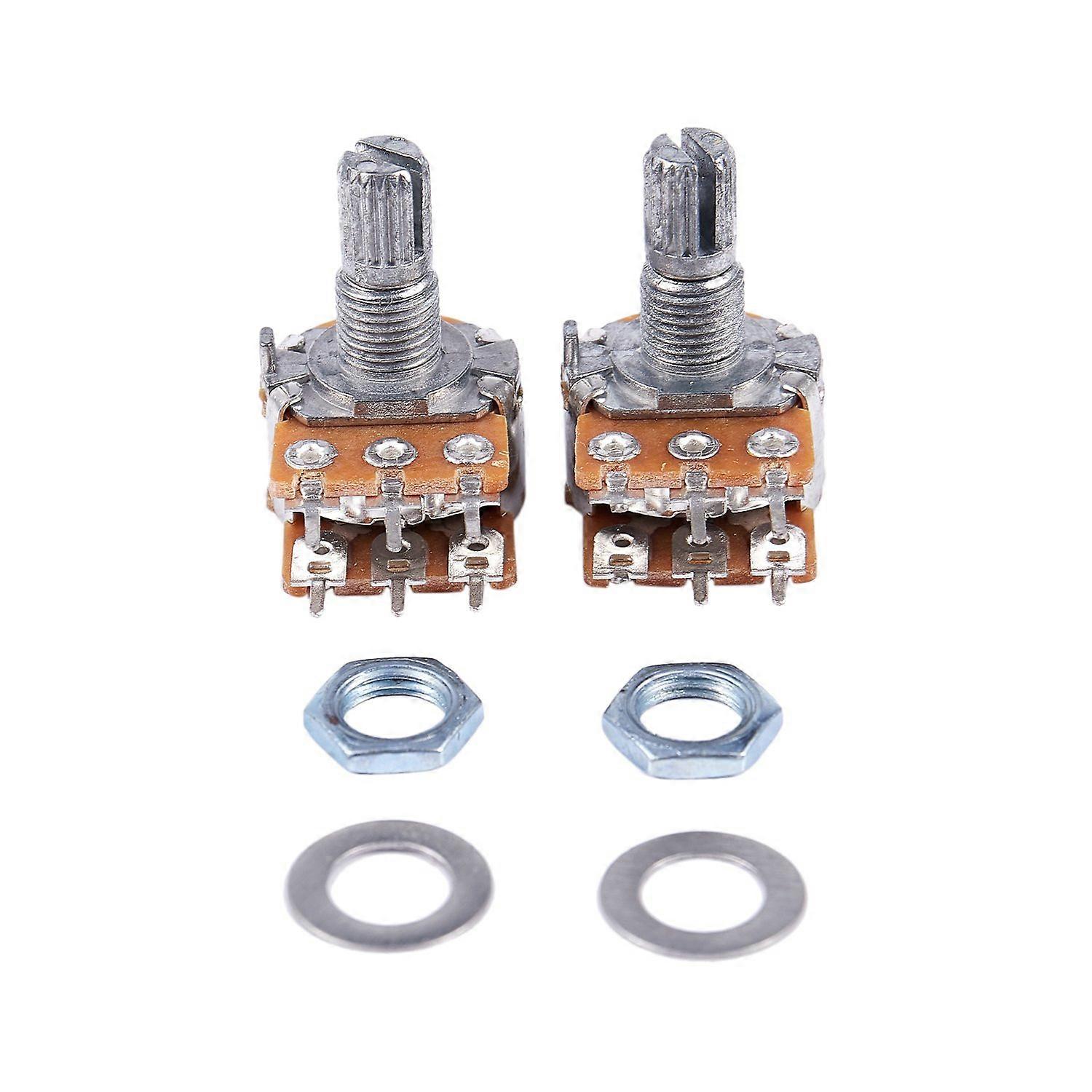 2 * B50K 50K Ohm 6 Terminals Dual Linear Rotary Taper Potentiometers