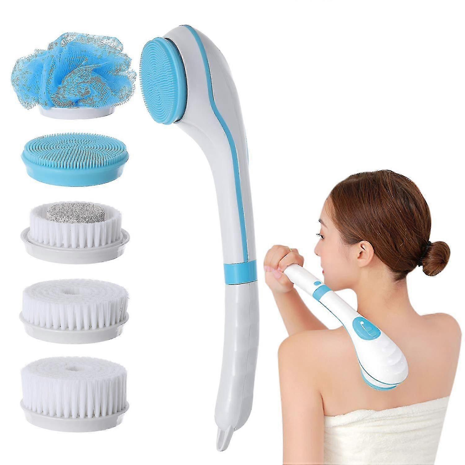 Rechargeable Rotating Brush, Electric Back Brush With Long Handle Exfoliating Products Back Scrubber For