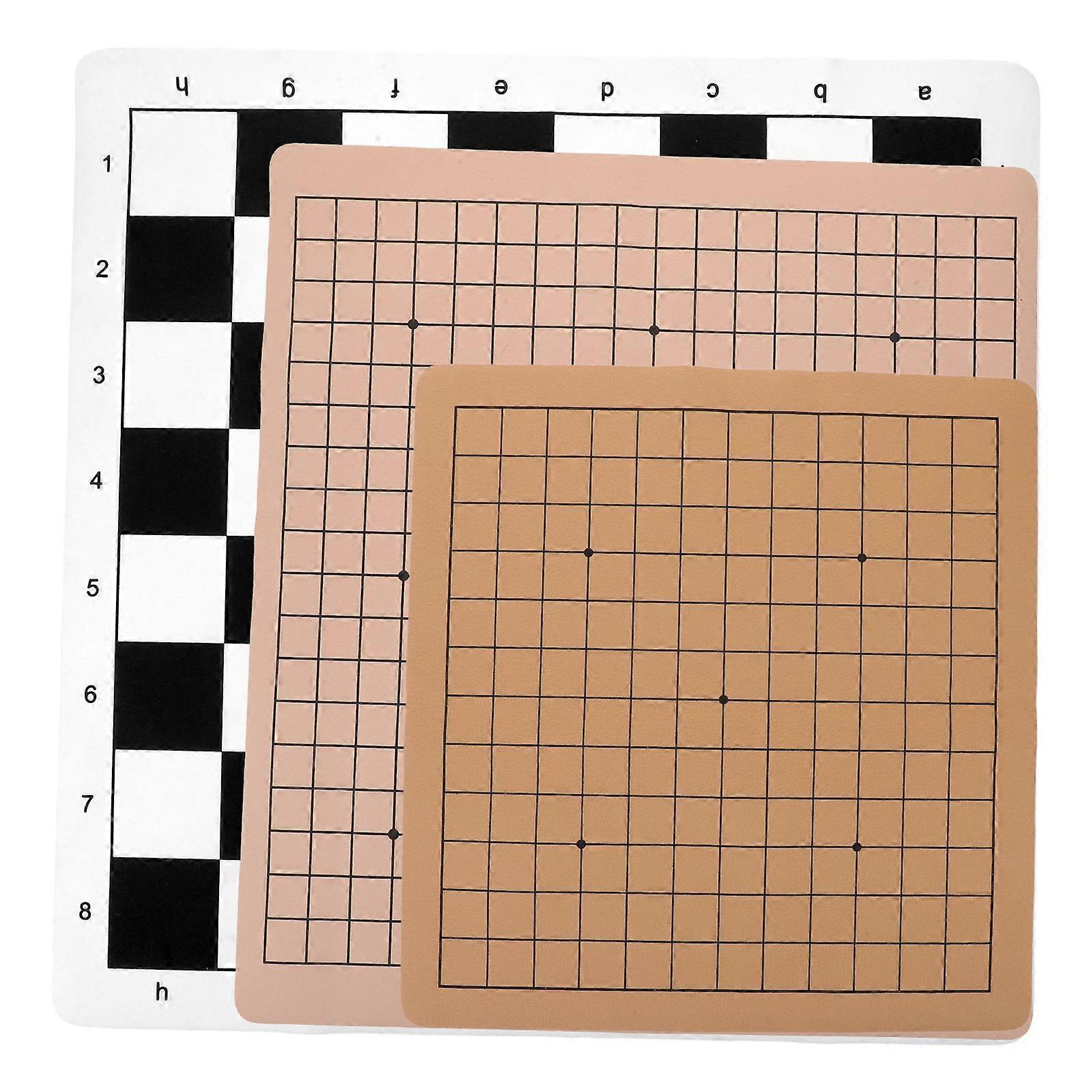 3pcs Roll Up Chess Mat: Folding Double Sided Chessboard - Portable Go Xiangqi Game Mat for Chinese Chess Board Game Supply