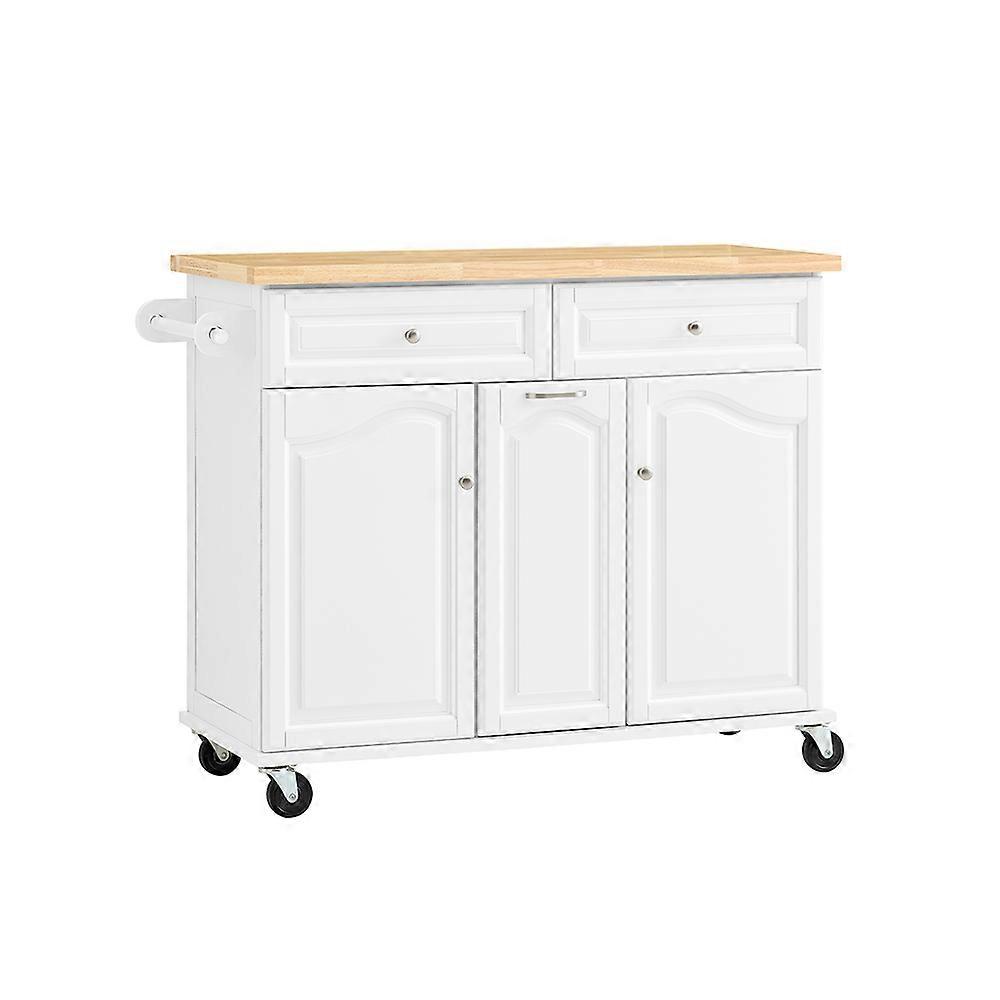 SoBuy FKW100-WN, Meuble de rangement pour îlot de cuisine Blanc 115x46x90cm