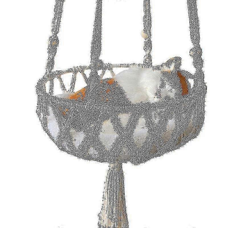 Hanging Macrame Cat Hammock Bed, Cat Swing Bed Space Funny Cat Toy