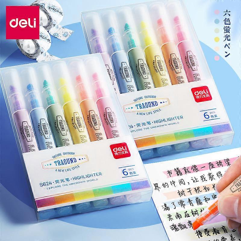 Pastel Highlighter Set,6 Count Pack of Pastel Highlighters in Assorted Colors, Cute Highlighters for Bullet Journaling, Note Taking and More