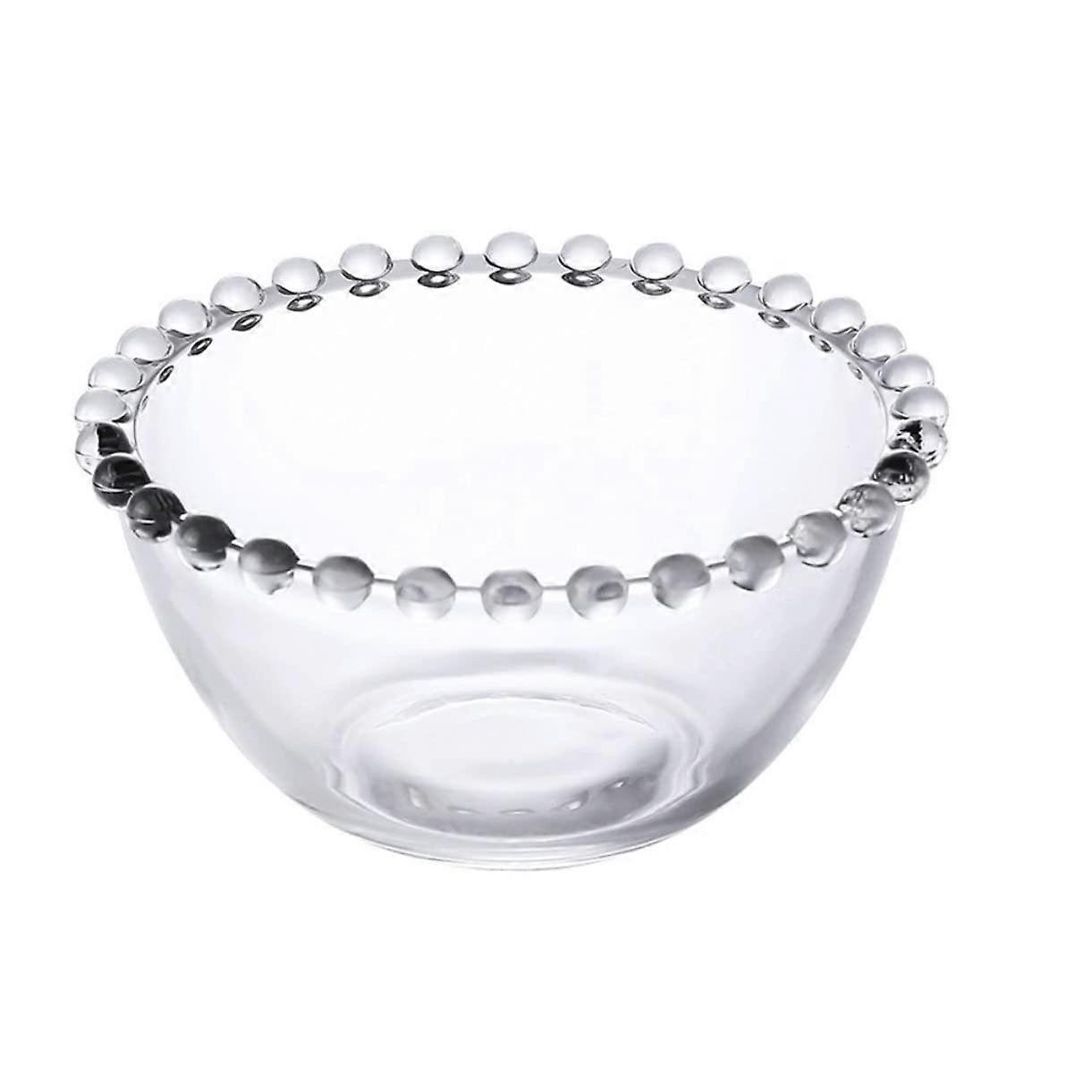 Glass Salad Bowl Transparent Medium Size for Fruits Desserts Pudding and Party Serving