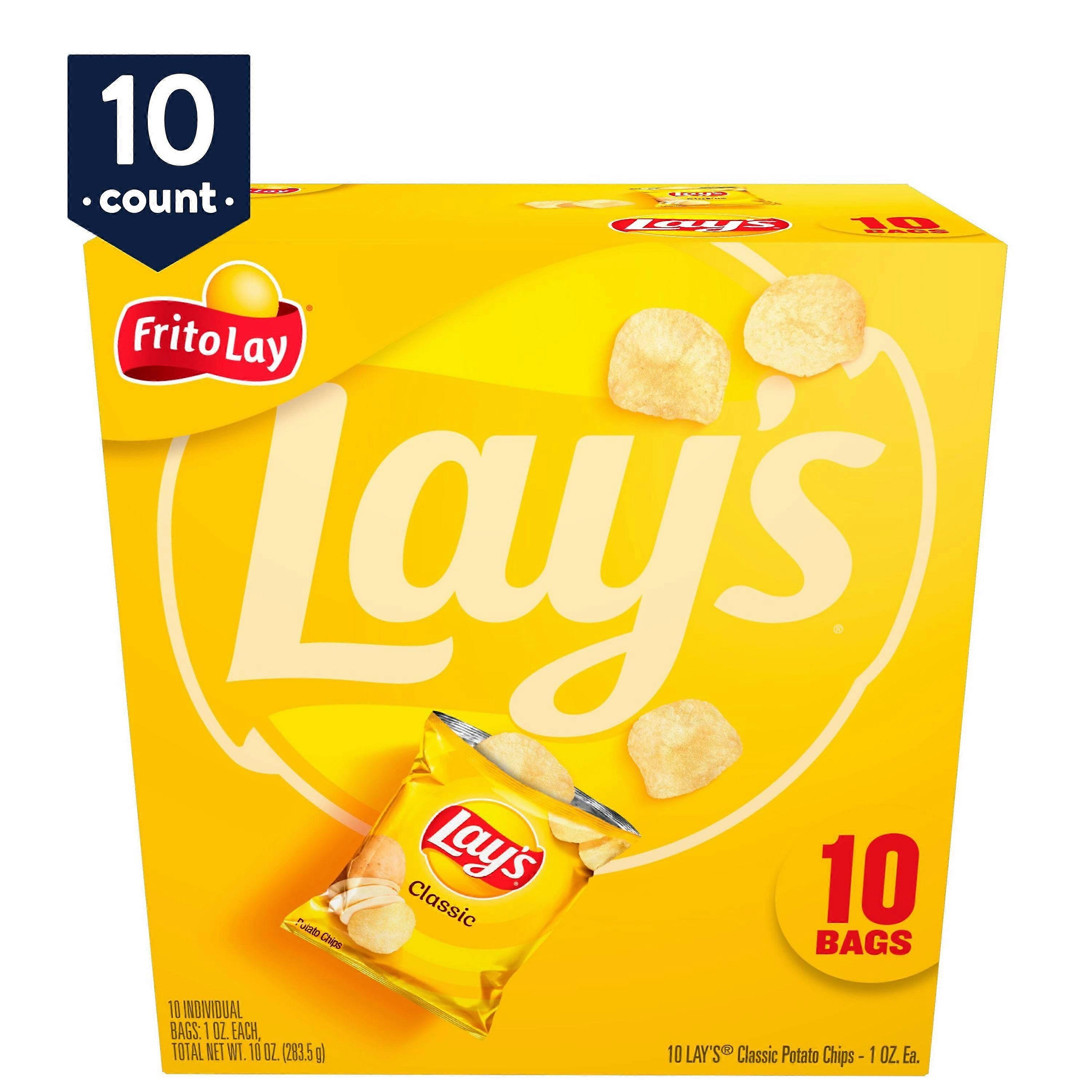 מארז צ'יפס תפוחי אדמה של Lay's, קלאסי, 10 Ea