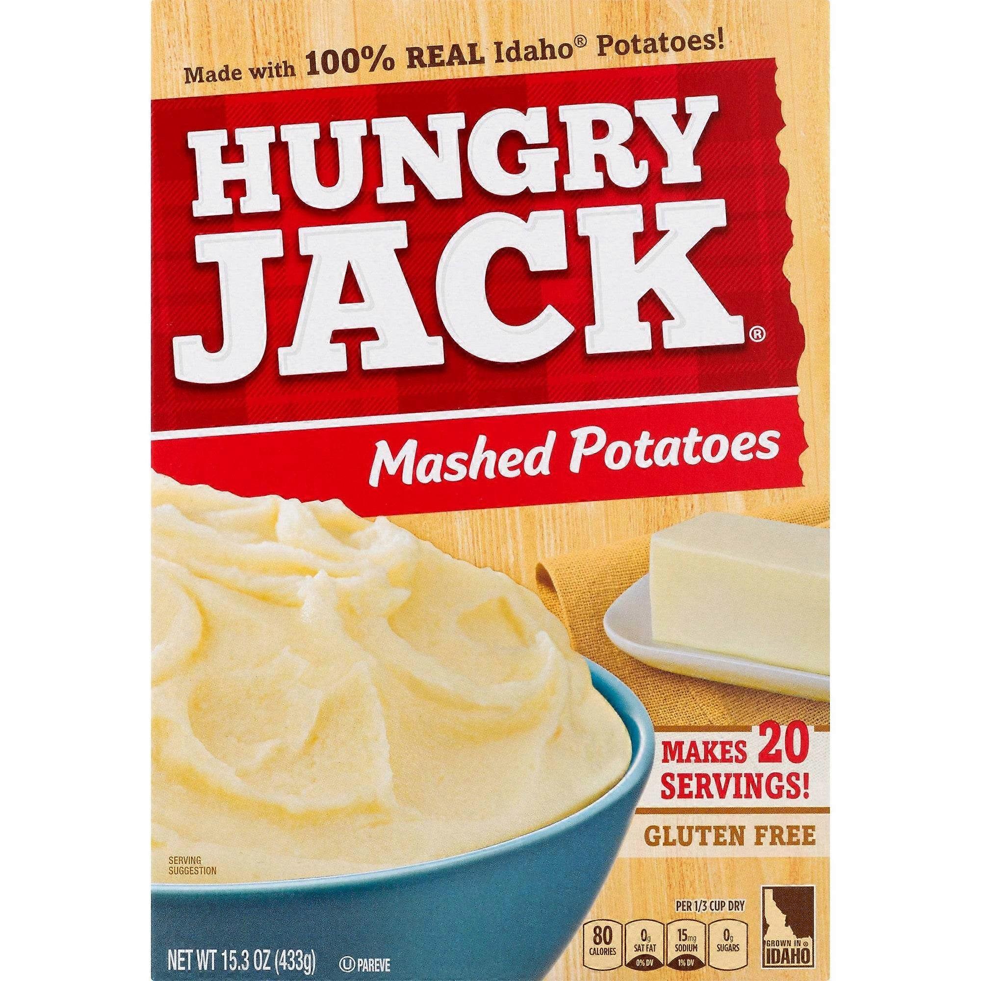 بطاطس أيداهو المهروسة الخالية من الغلوتين من Hungry Jack ، 15.3 أونصة