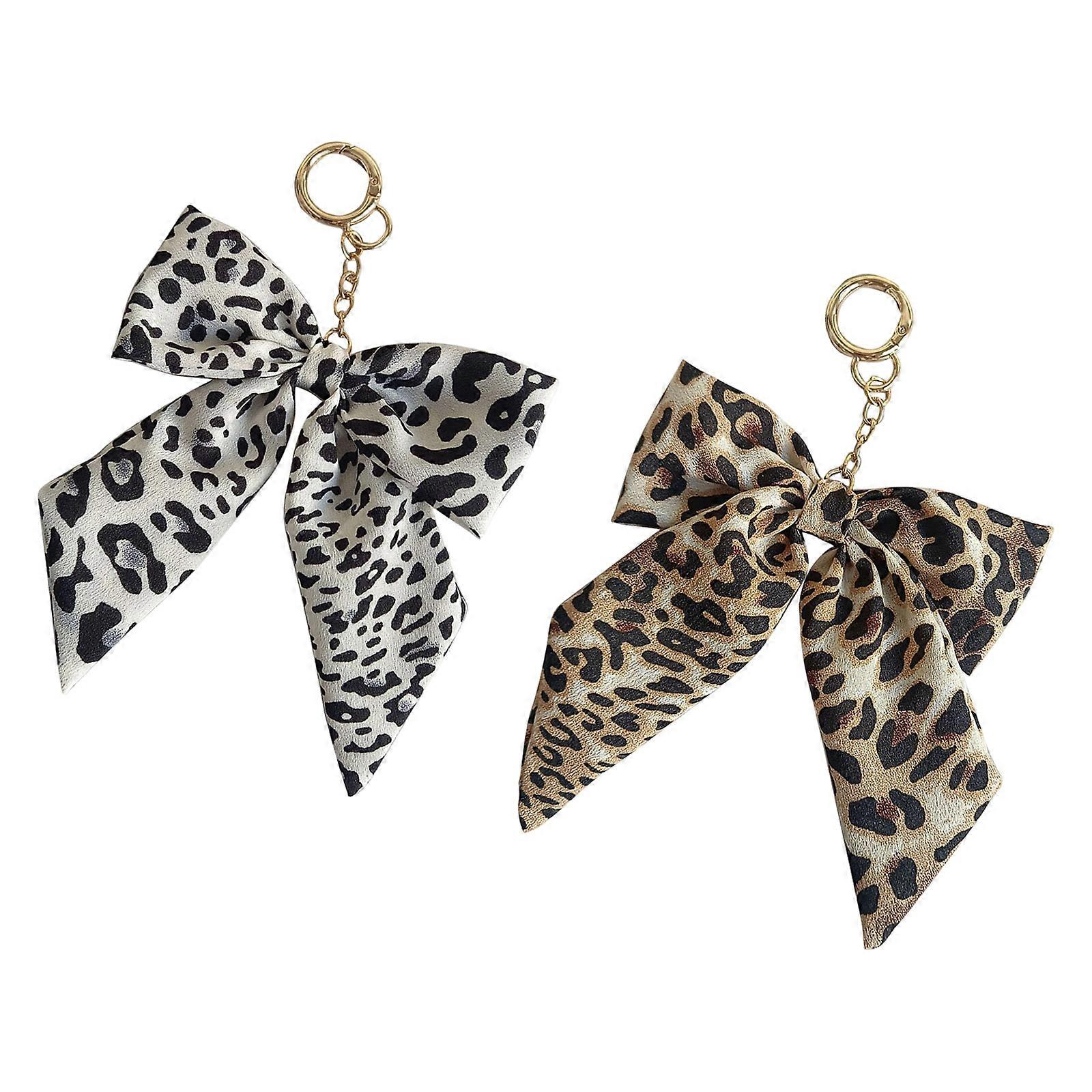 2 Piece/set Trendy Leopard Pattern Key Holder Bag Decoration Keychain Key Accessory For Daily Use Travel Outing Multicolor