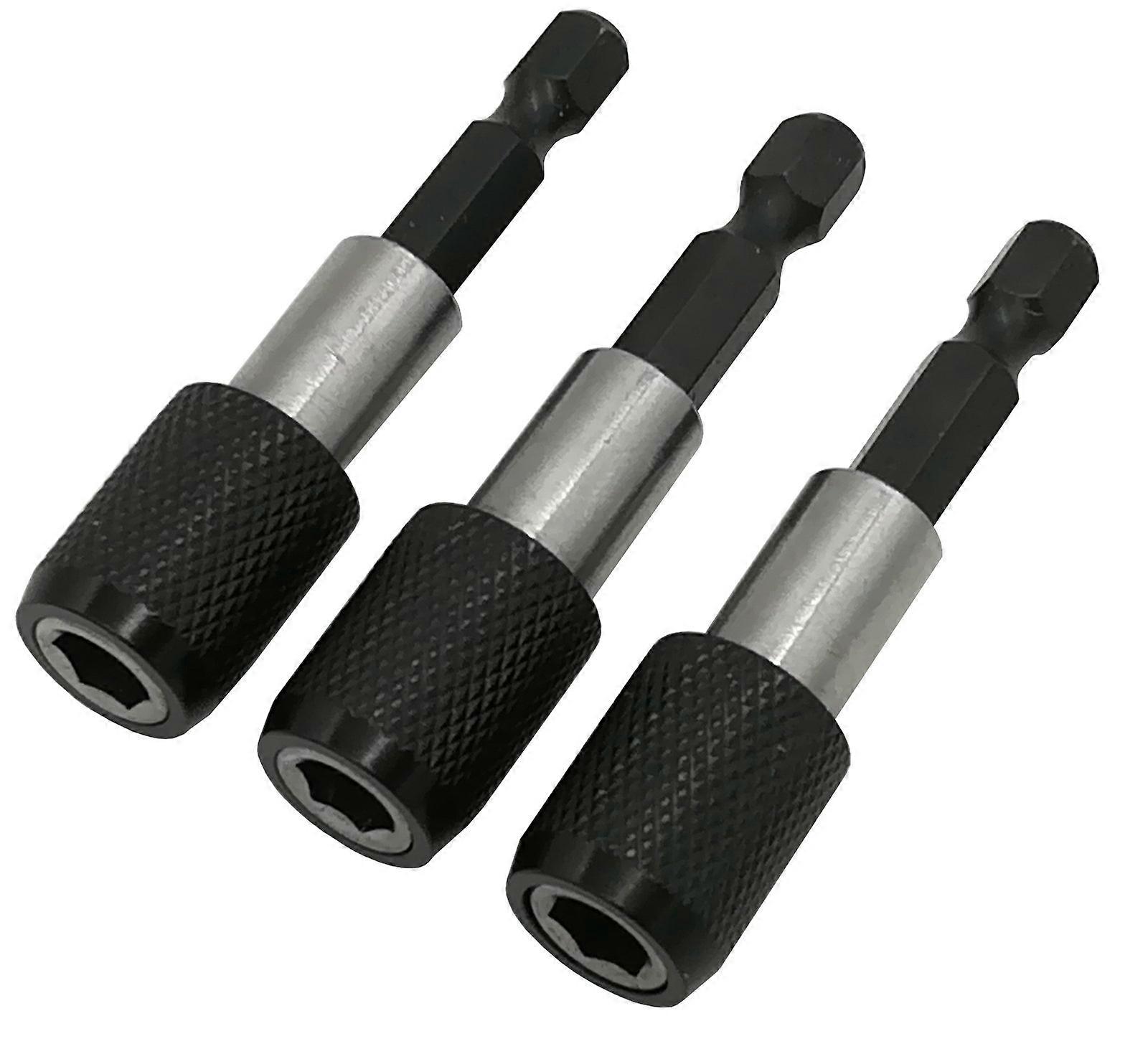 Magnetic QuickChange Bit Holder Set of 3, 60mm 1/4 Inch Hex for Cordless Drill Drivers