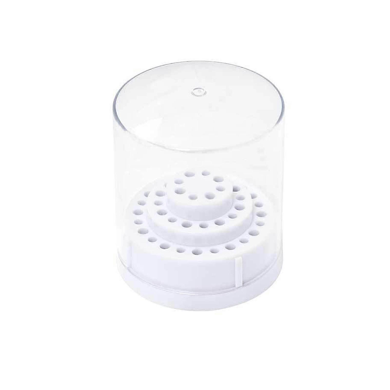 ABS Nail Drill Bit Storage Box 48 Hole Design Stand Displayer Organizer For Salon & Home Use  White