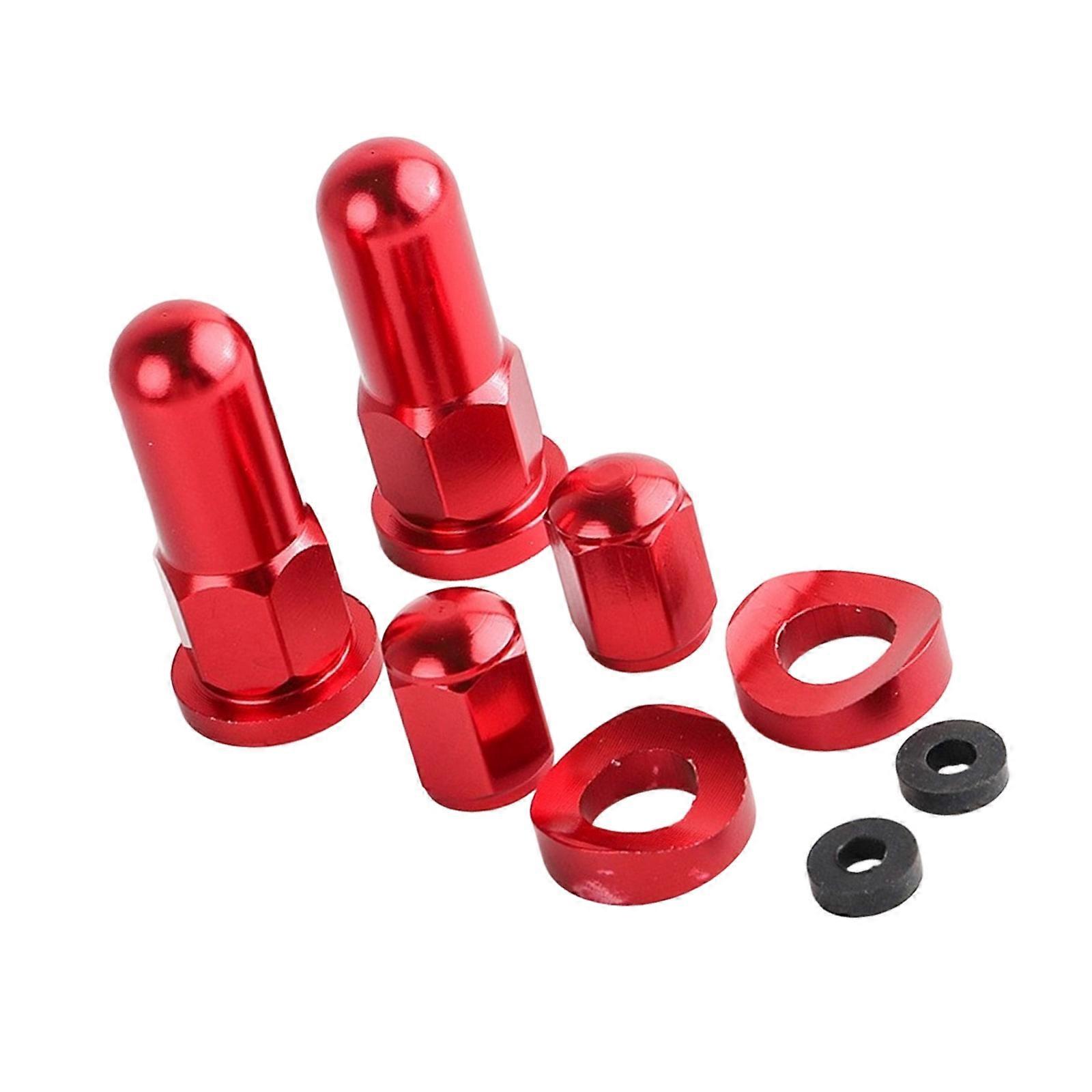 Motorcycle Rims Lock Nut Set Weatherproof Metal Design Hassle Free Installation Process Fit Multiple Tire Specifications  Red