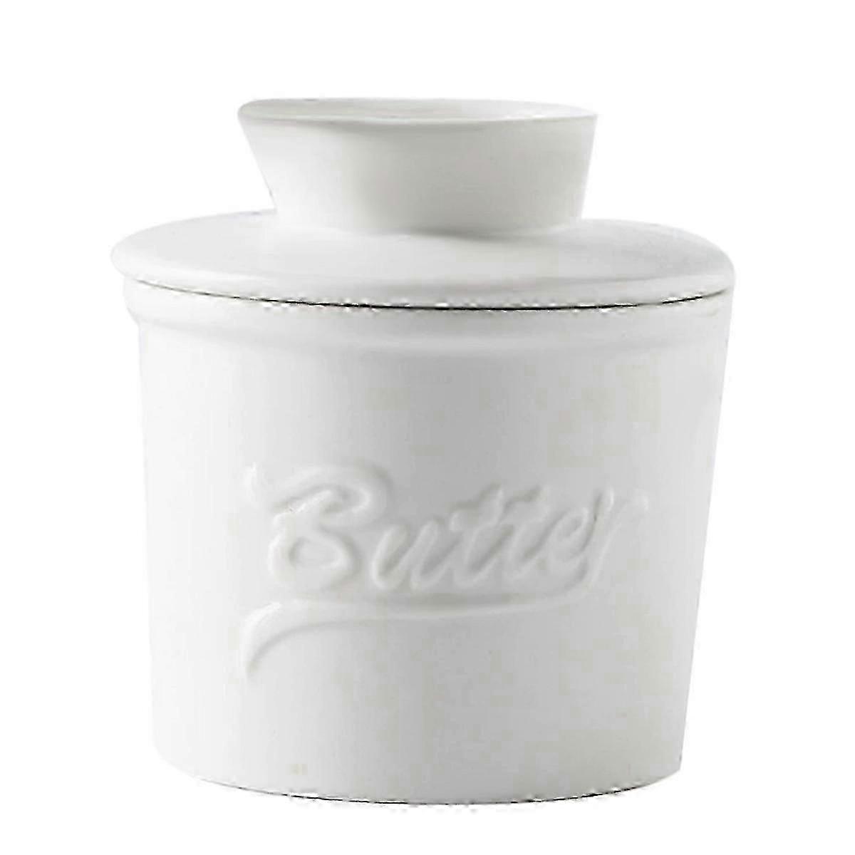Butter Crock for Counter with Water, Butter Keeper for Spreadable Butter Ceramic Butter Dish with Li KB
