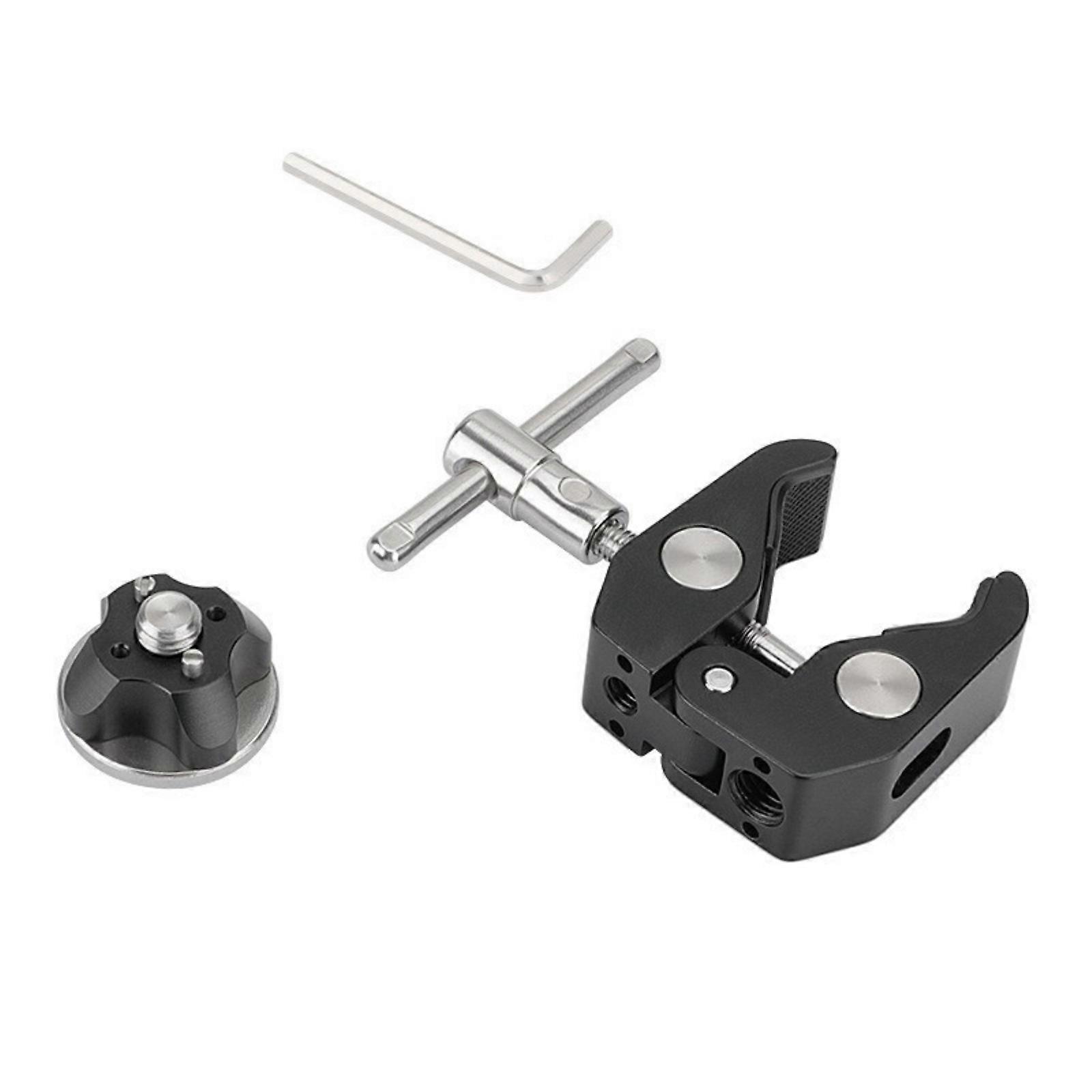 Super Crabbing Clamp with 1/4-20 Screw Thread Adapter Locating Pin for Microphones DSLR Camera Rig Stabilizers Systems Multicolor