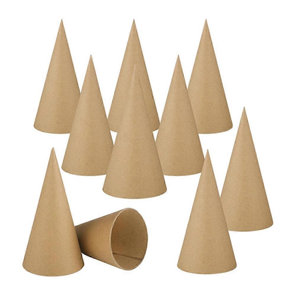 10PCS Paper Mache Cones Open Bottom 10 X 4 in, Paper Cone for DIY Art Projects, Christmas Gnomes, Christmas Tree