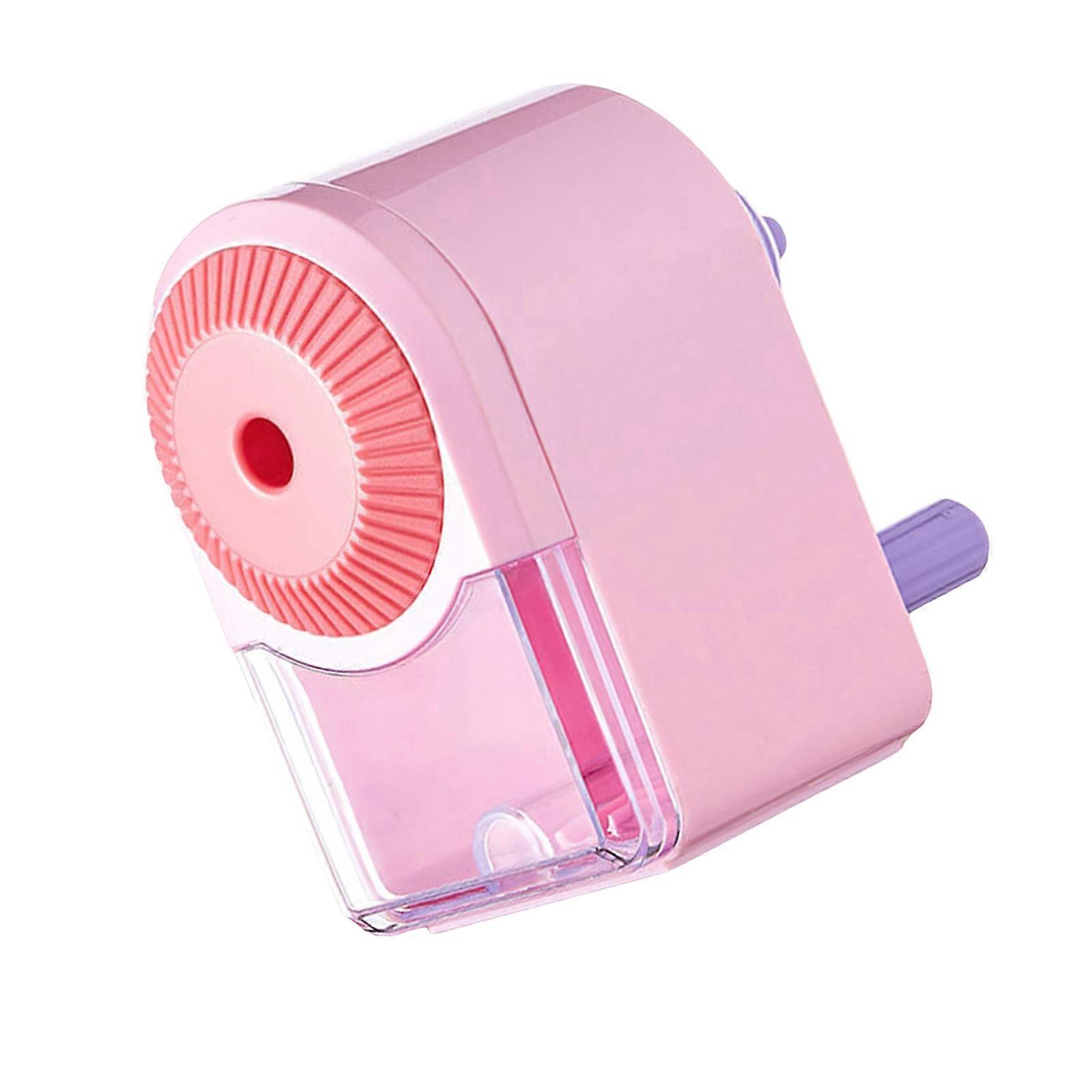 Hand Shaking Pencil Sharpener Portable Manual Pencils Sharpener Hand Crank Pencils Sharpener for Office Home School  Sakura pink