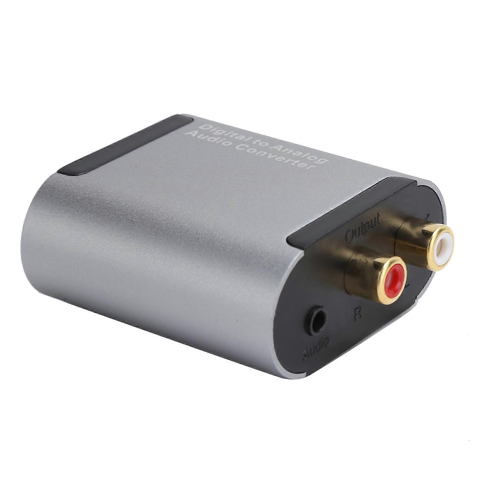 Digital to Analog L/R Audio Adapter for Toslink to 3.5mm Jack Converter with Fiber Cable