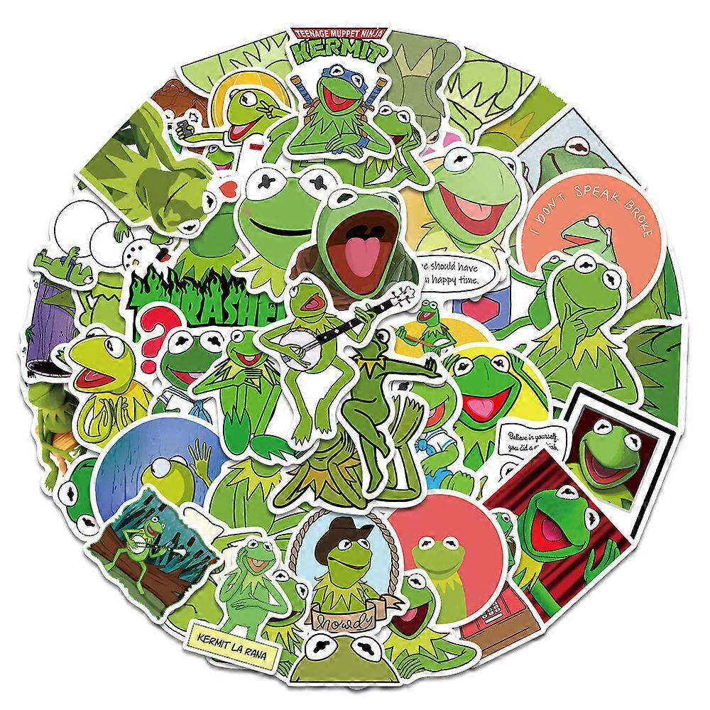 50 Kermit Frog Puppet Show Stickers for Notebooks, Suitcases, Toys, and Journals