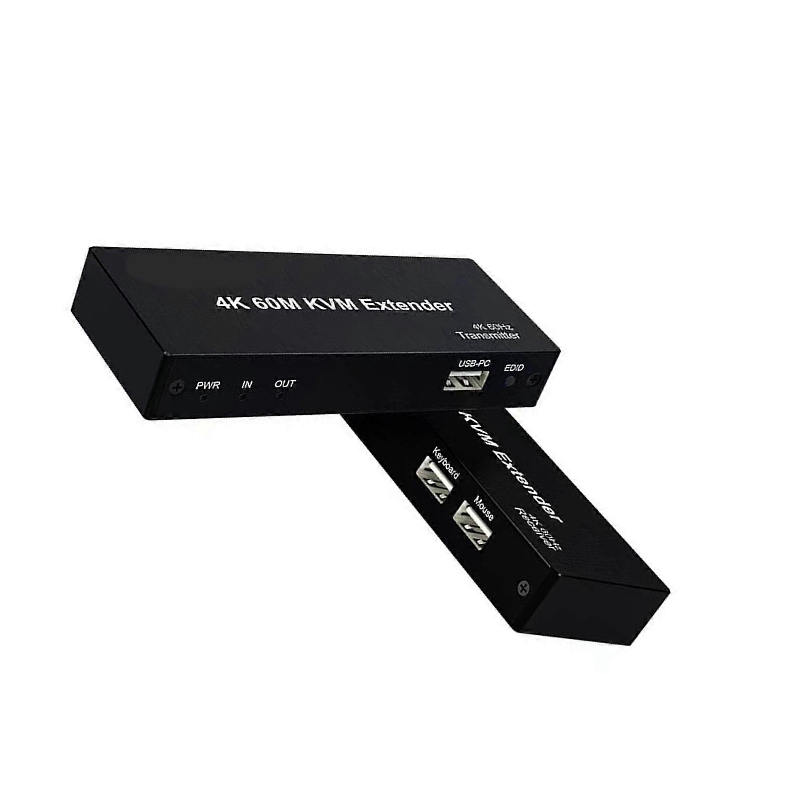 60 Meter Video to RJ45 KVM Extender Supporting 4K 60Hz Transmission Featuring Aluminum Construction Easy Arrange For Mouse Keyboard Multicolor