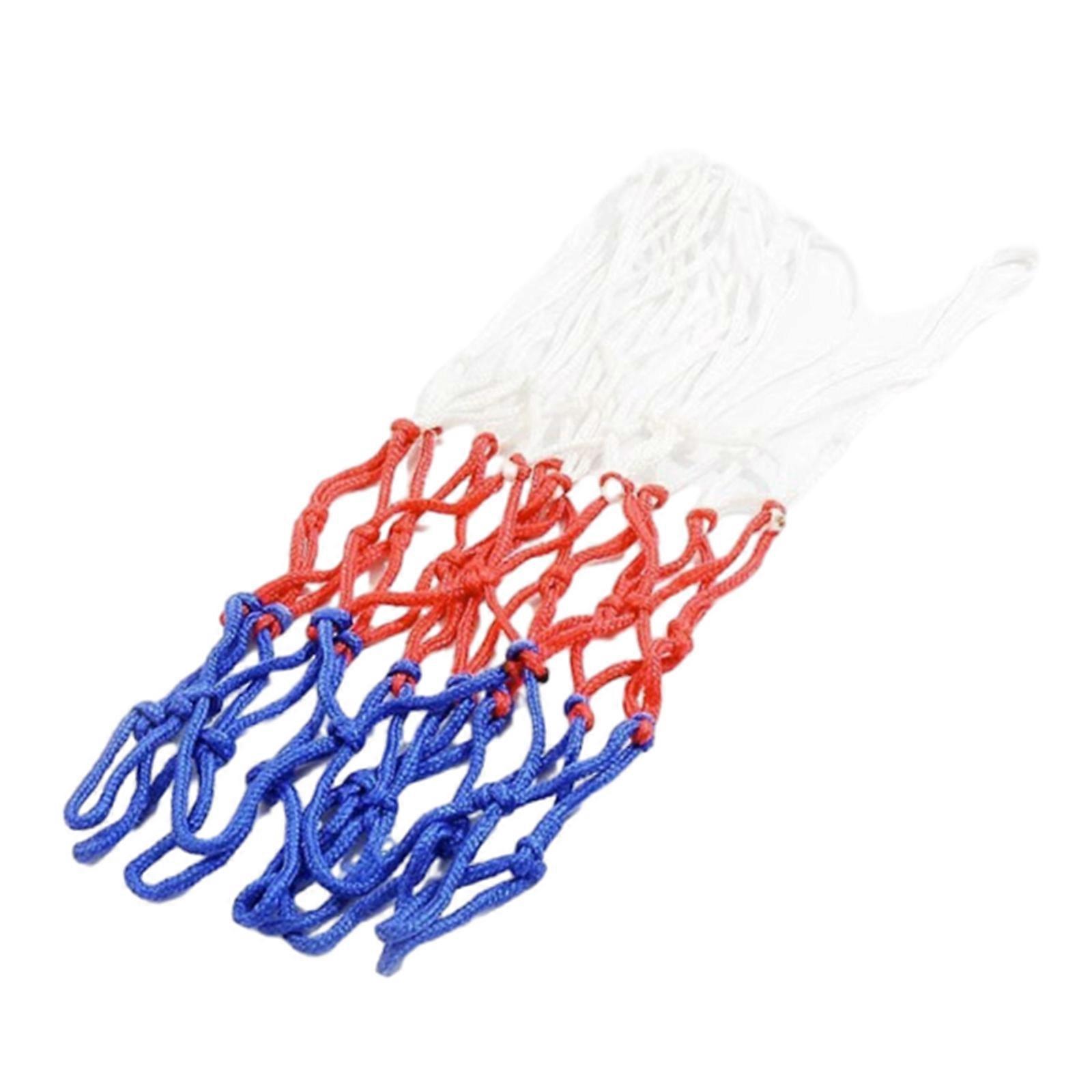 مضفر كرات السلة حلق الحافات صافي ، الملحقات الرياضية الداخلية والخارجية جميع الأحوال الجوية كرات السلة هووب شبكة صافي استبدال 3 ألوان