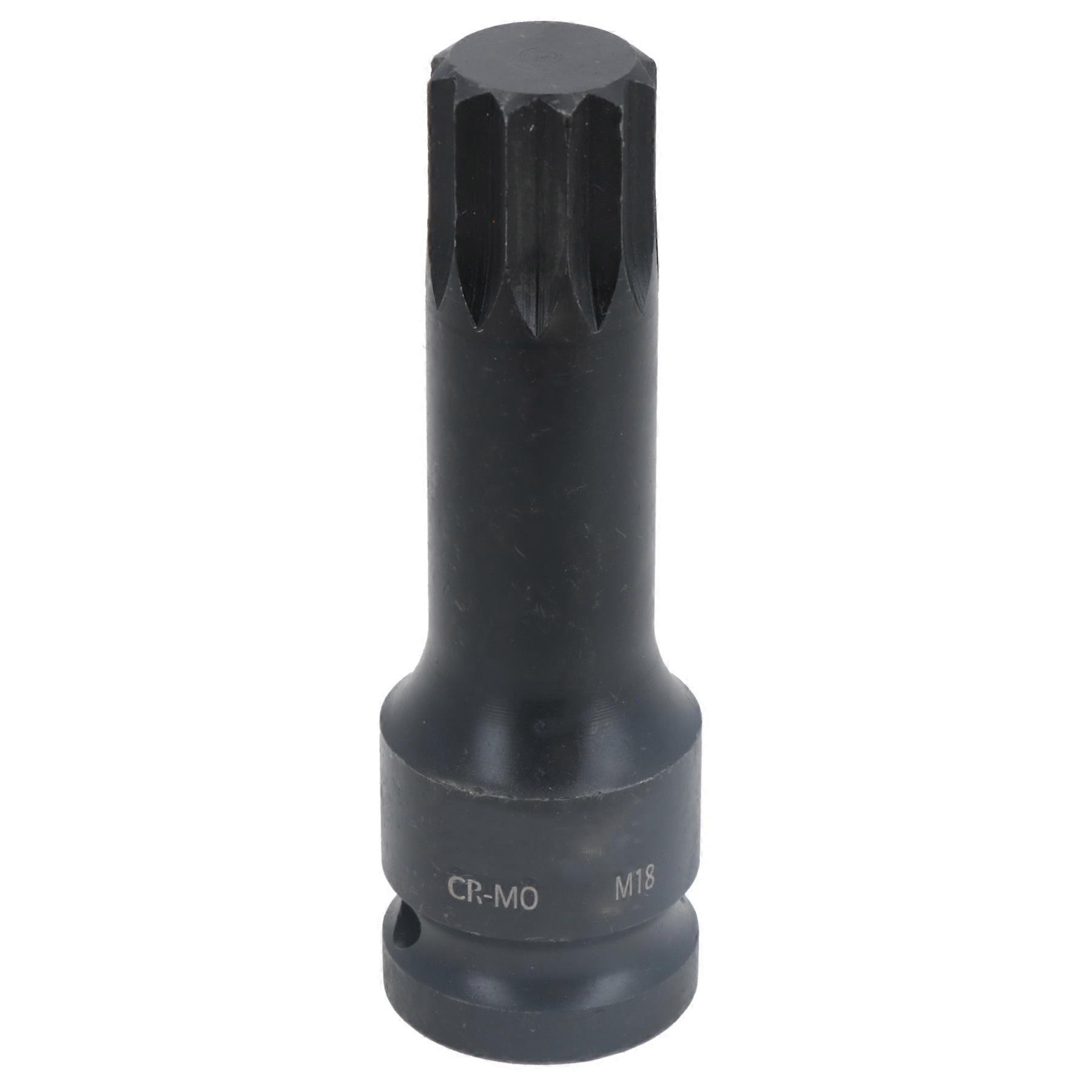 M18 x 78mm Spline Bit Triple Square Impacted Extra Long 1/2" Drive Male Socket