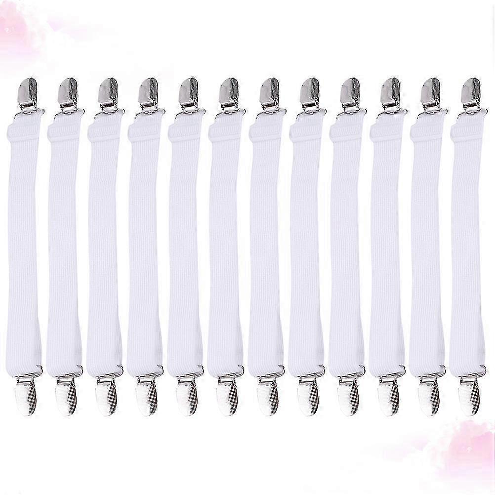 Bed Sheet Holders with Strong Clips and Elastic Straps, 4pc