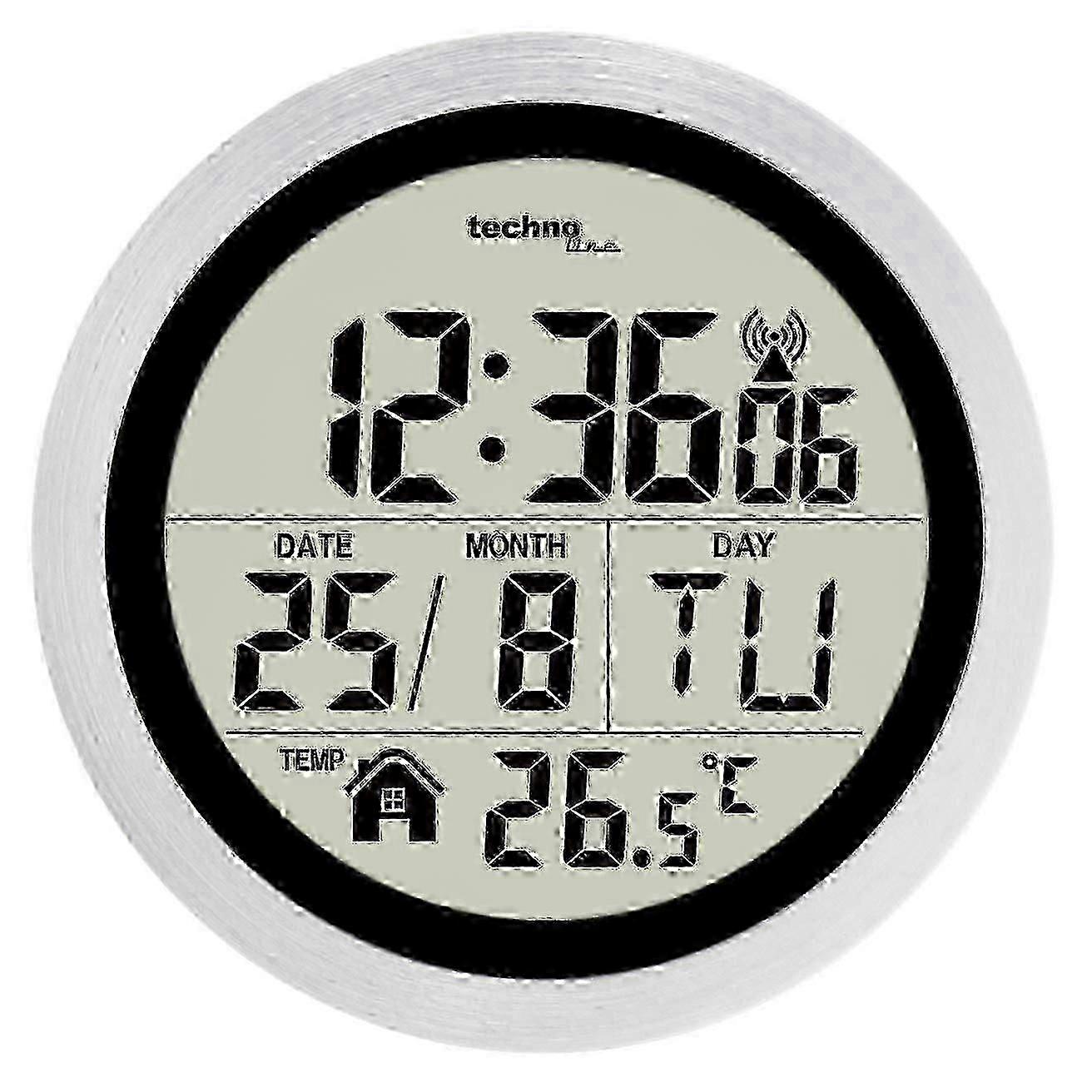 IP4 Waterproof Bathroom Radio Wall Clock Silver