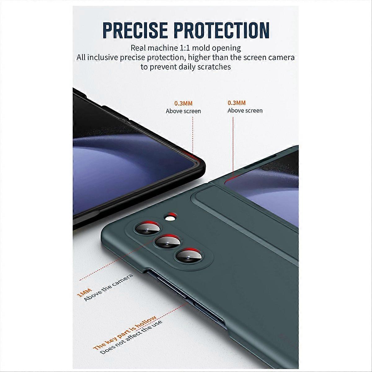  Galaxy Z Fold 5 Case Folding Screen Pen Tray, Gray Green