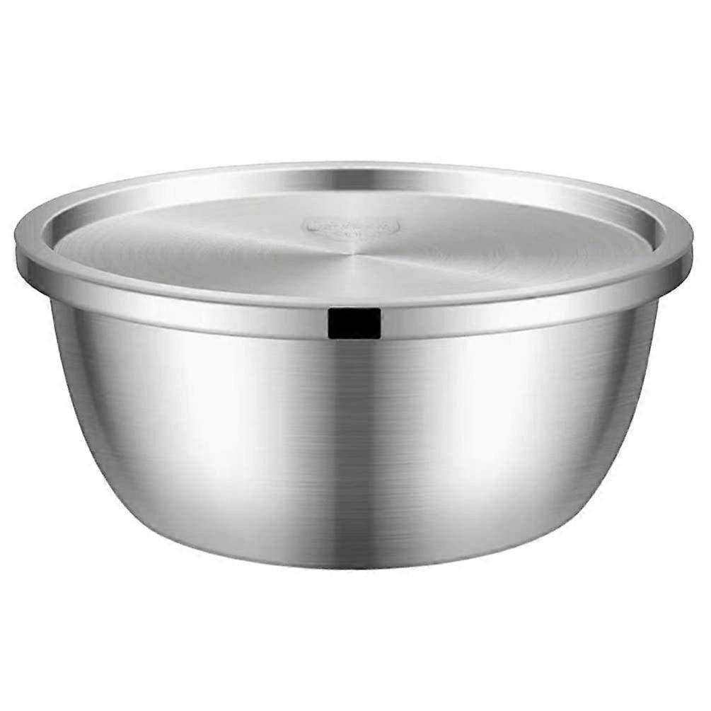 Stainless Steel Mixing Bowl with Lid Silver Durable Easy Clean for Salad Soup Cereal Storage
