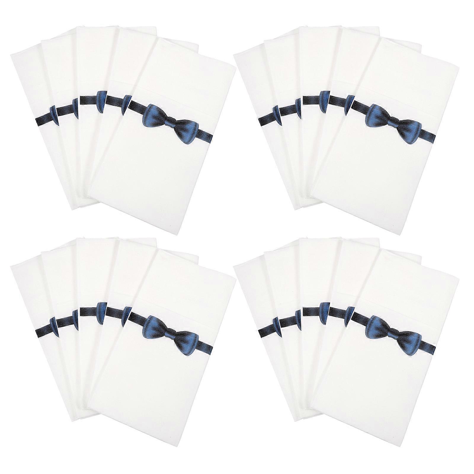 Pocket Napkins for Packaging 50Pcs Bow Printing Napkins