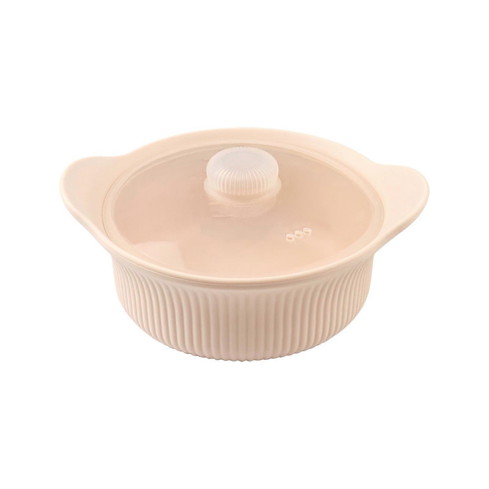 Large NonStick Microwave Steaming Pot with Handle and Lid Heat Resistant Silicone Steamer Dishwasher Safe Enduring Multicolor