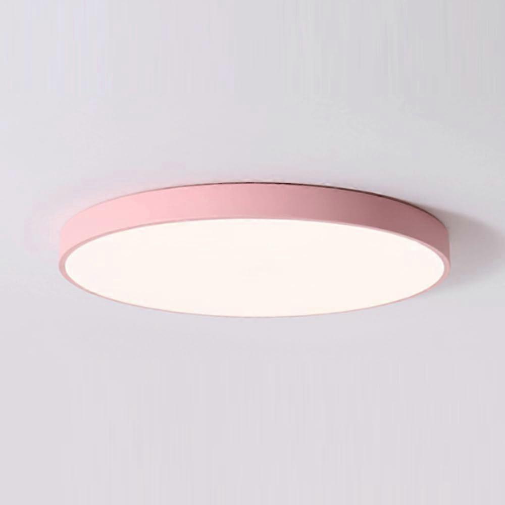 LED Ceiling Light UltraThin Modern Dimmable Fixture with Adjustable Color Temperature Pink 60cm