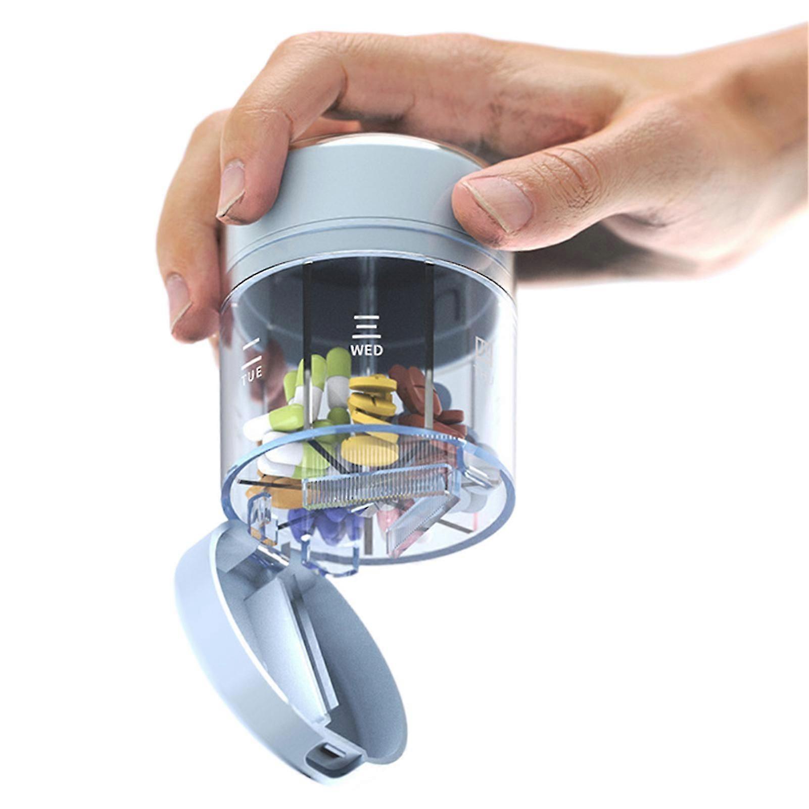 7 Days Travel Pillbox, Durable, Large Capacity, Multi-purpose Organizer For Medications And Small Items