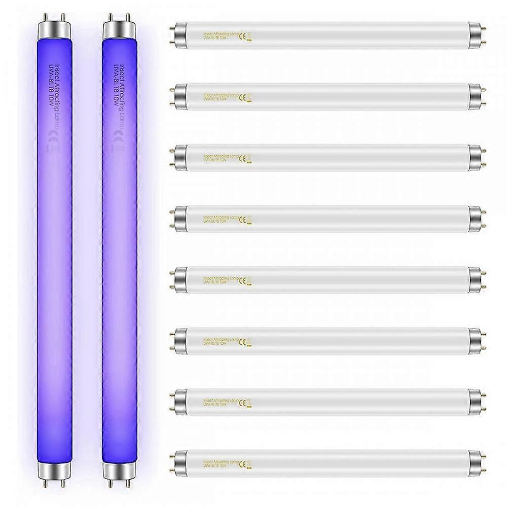 10 Pack Bug Zapper Replacement Light Bulbs 10W for 20W Indoor Bug Zapper, BL T8 F10W 13Inch Light Tube for Aspectek,Liba