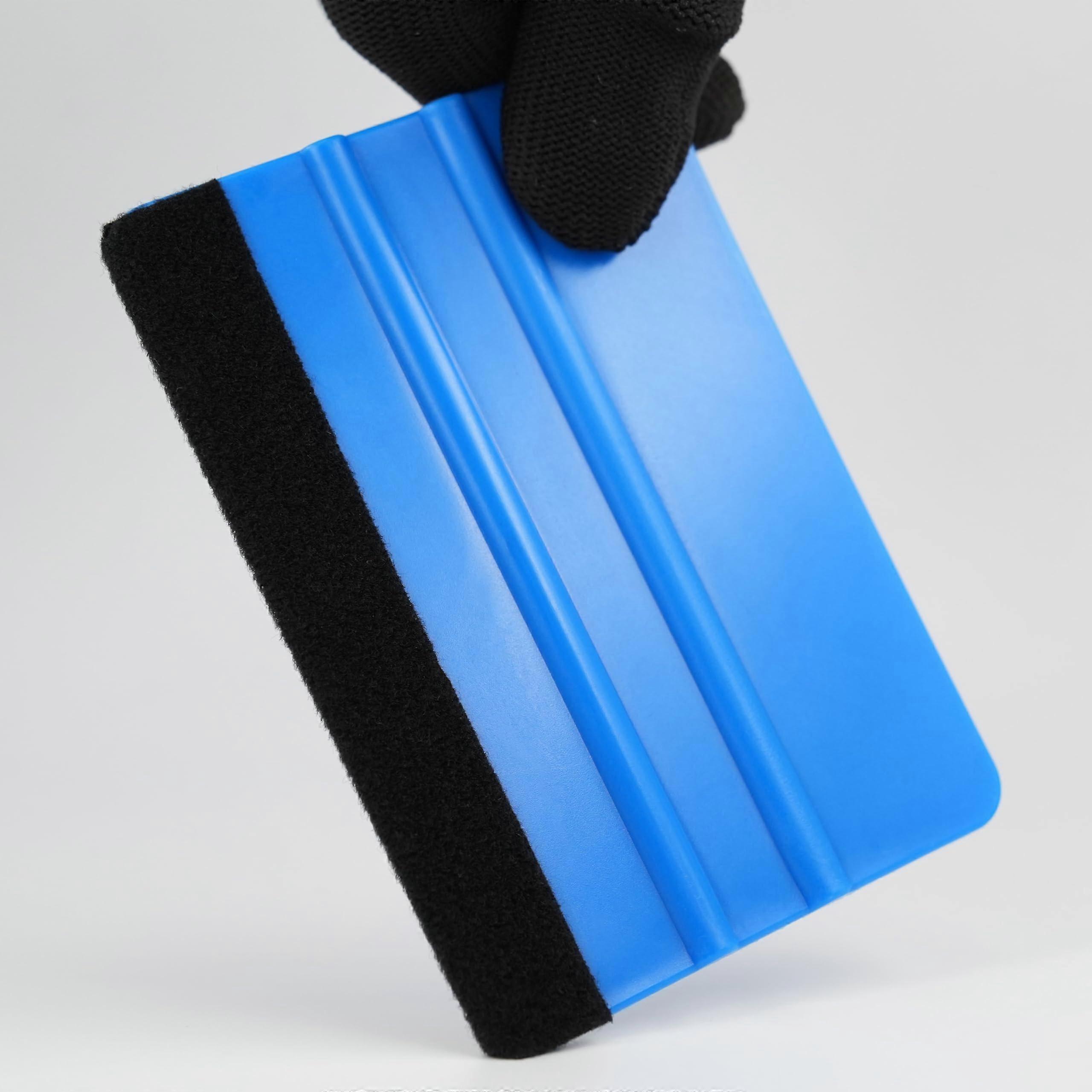 2Pack Felt Edge Squeegee for Vinyl Wrap and Window Tint, Bubble Remover with Replaceable Felt Pads