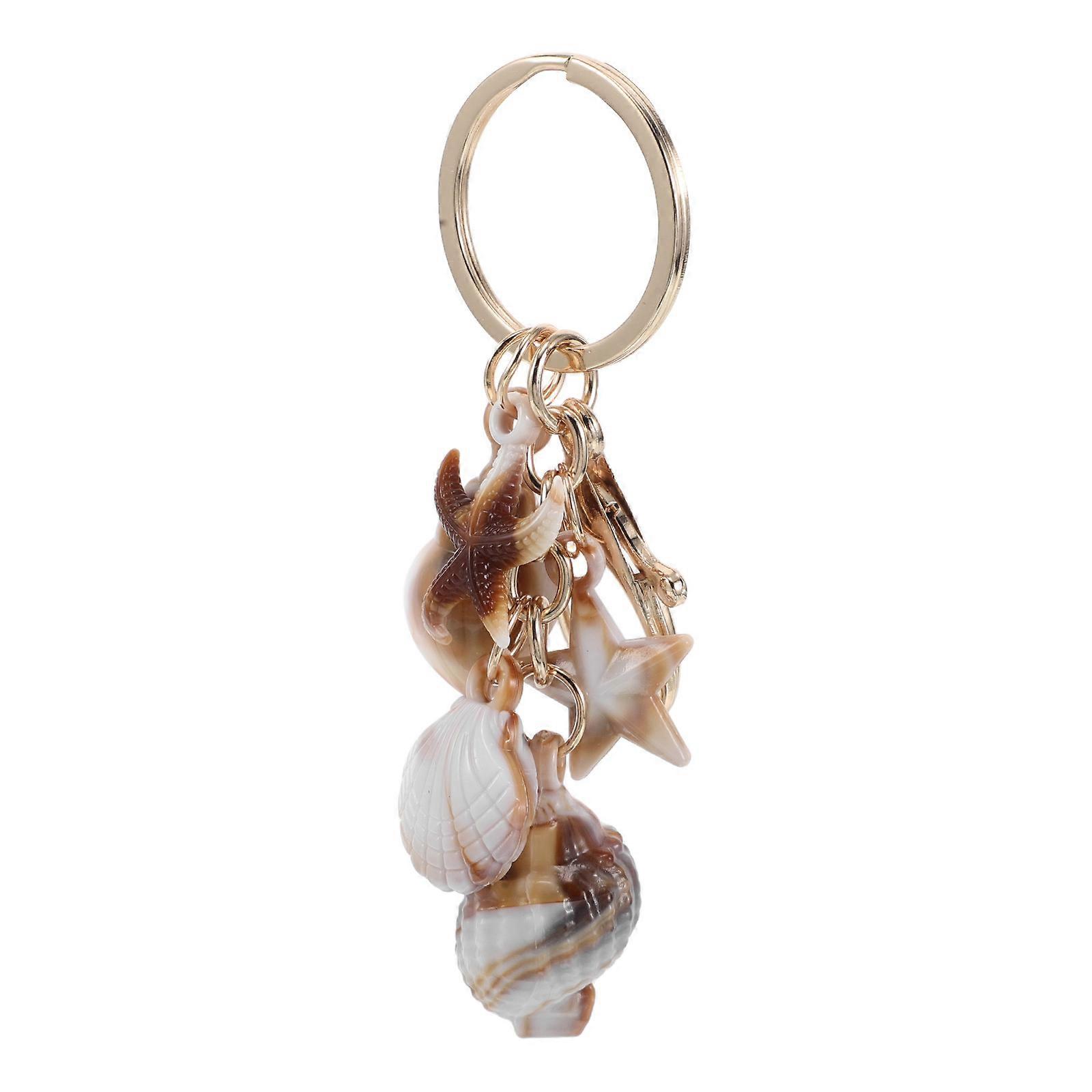 Vehicle Keychain Nautical Keychain for Decoration 1 Piece with Seashell Charms