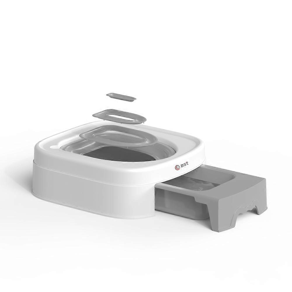 New Open Self service Cat Toilet Large Capacity Recycling  Convenient Trainer Set  Safe Protection Cat Toilet