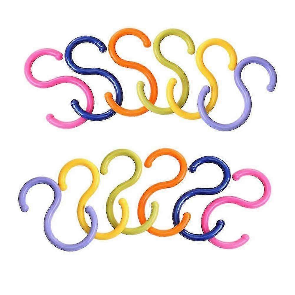 Multi-Use S Hooks for Hanging, Plastic Pack of 12