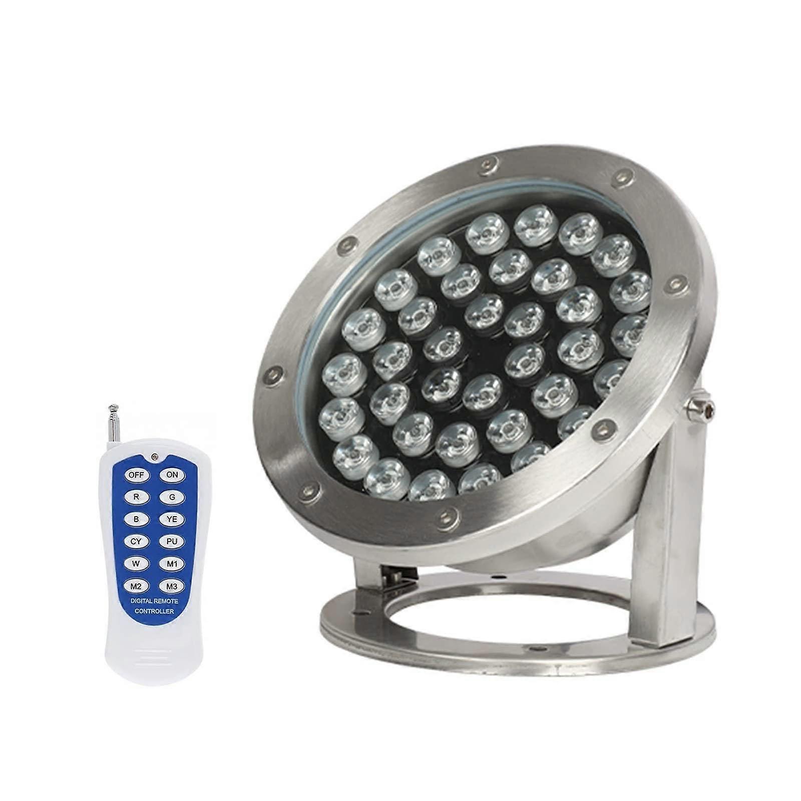 Underwater LED Lights RGB IP68 Waterproof Submersible Pool Spotlights with Remote 24V 36W