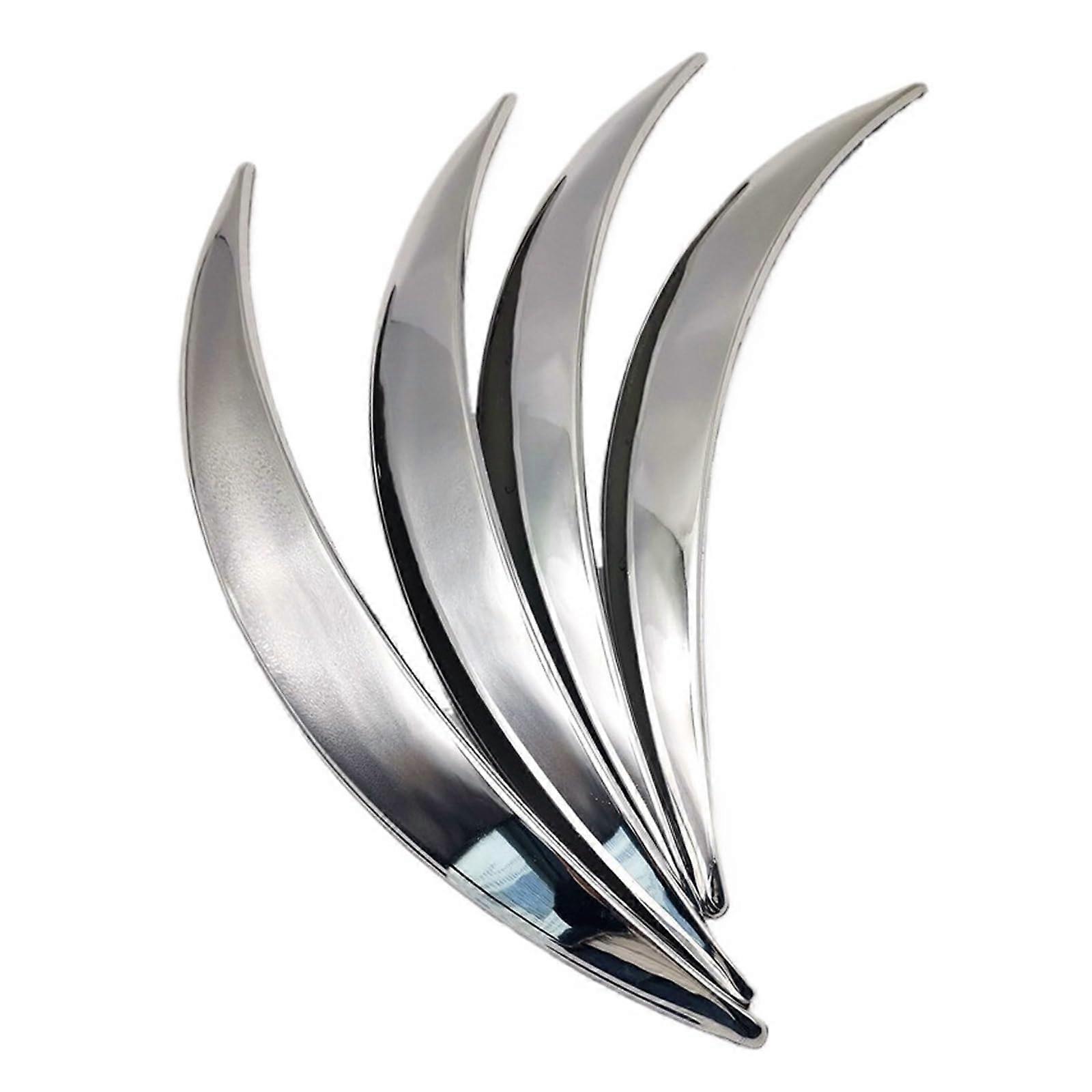 4pcs Universal Chrome Wheel Arch Trim and Fender Flares, Easy Install, Weatherproof Protection