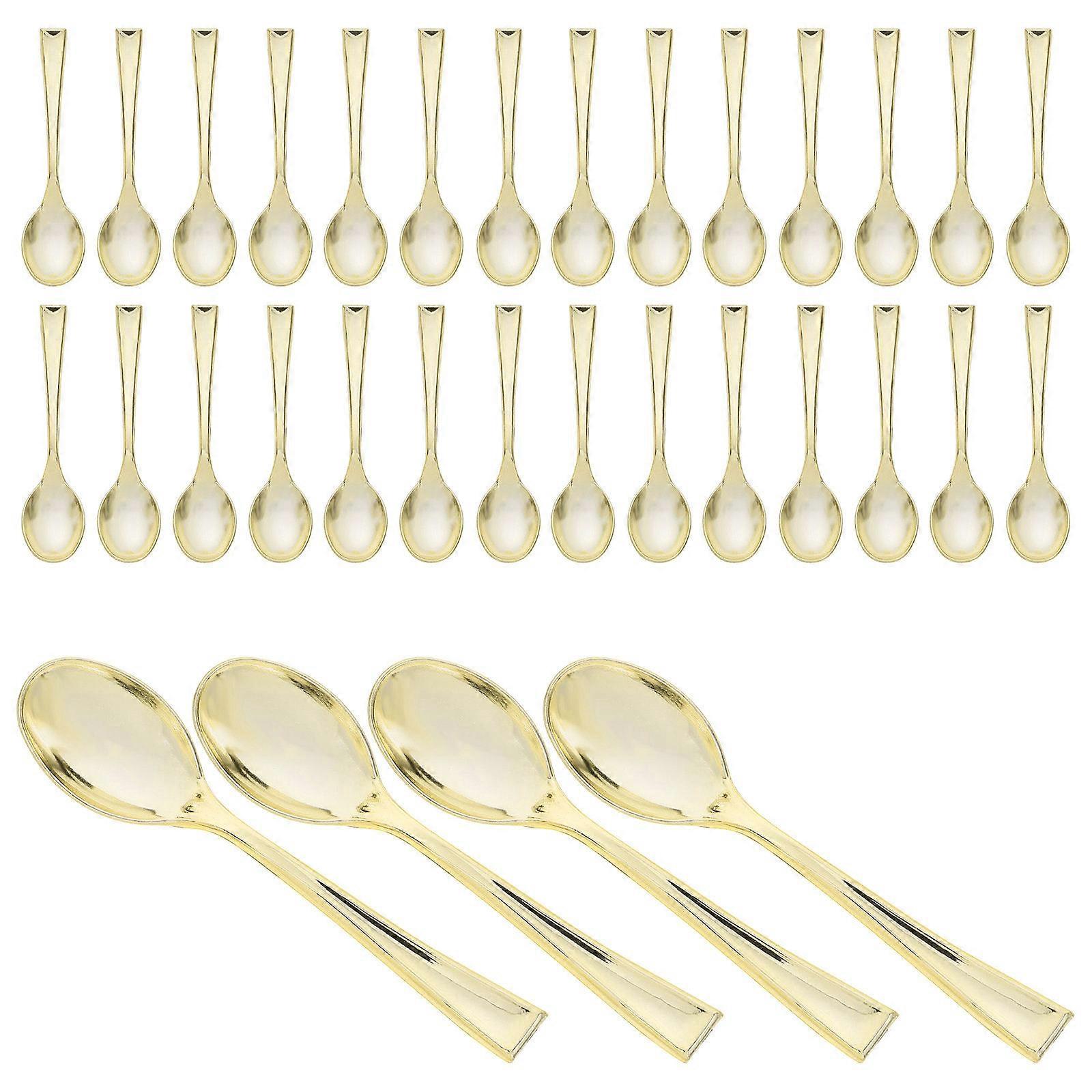 50pcs Mini Gold Dessert Tasting for Ice Cream Pudding Appetizers Catering