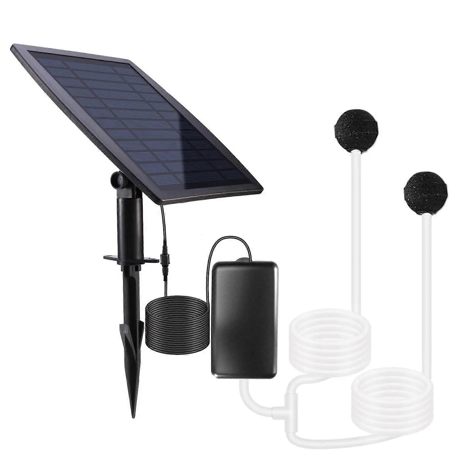 Solar Oxygen Pump With BuiltIn Battery Power Storage Courtyard Fishbowl Aerator For Outdoor Use Low Noise 2.5W