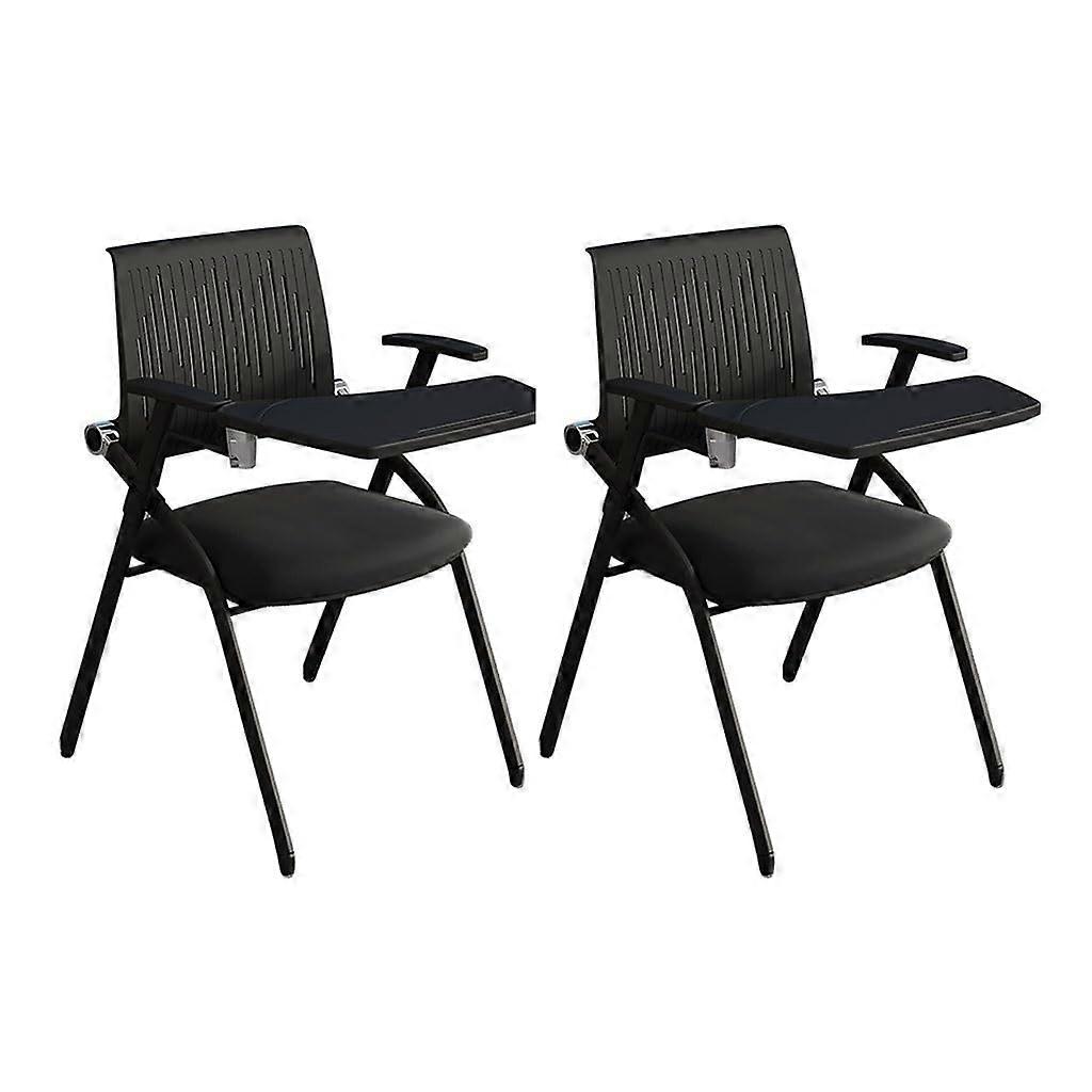 Mesh Office Chair with Armrests, Folding Guest Chair with Writing Tablet, Ergonomic Spine Support, 5PCS