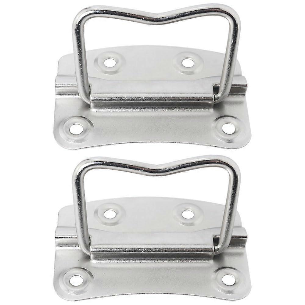 2PCS 80x60mm Metal Folding Toolbox Pull Handle Heavy Duty Ring Pull for Cabinets and Drawers