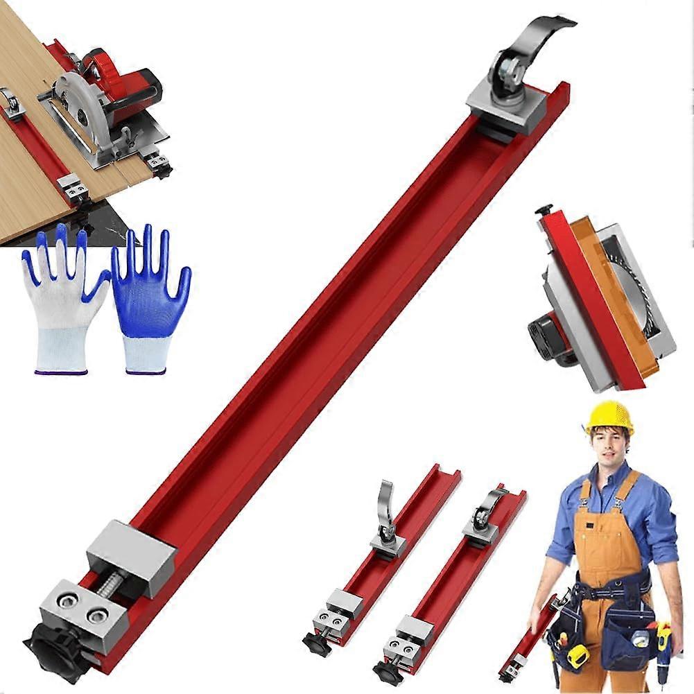 Aluminum Adjustable Circular Saw Guide Rail with Clamp, Precision Double Lock Woodworking Aid 360mm