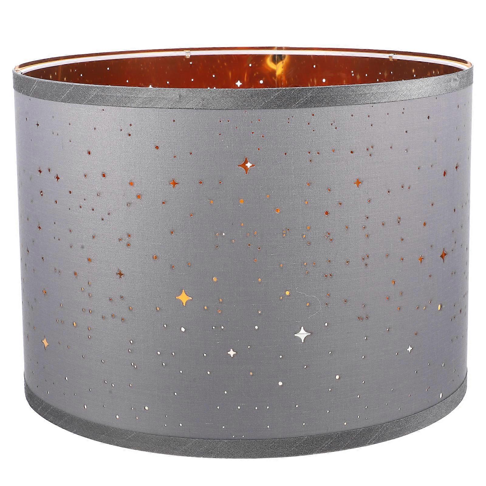 Grey Half Round Lamp Shade for Desk Light Fabric Drum Lampshade Replacement